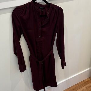 Banana Republic Burgundy Long Sleeve Dress